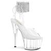 Pleaser - ADORE7912RS Sandale à bride à la cheville, Pole dance chaussures - Chaussures de pole dance - Couleur argent/Transparent Product image